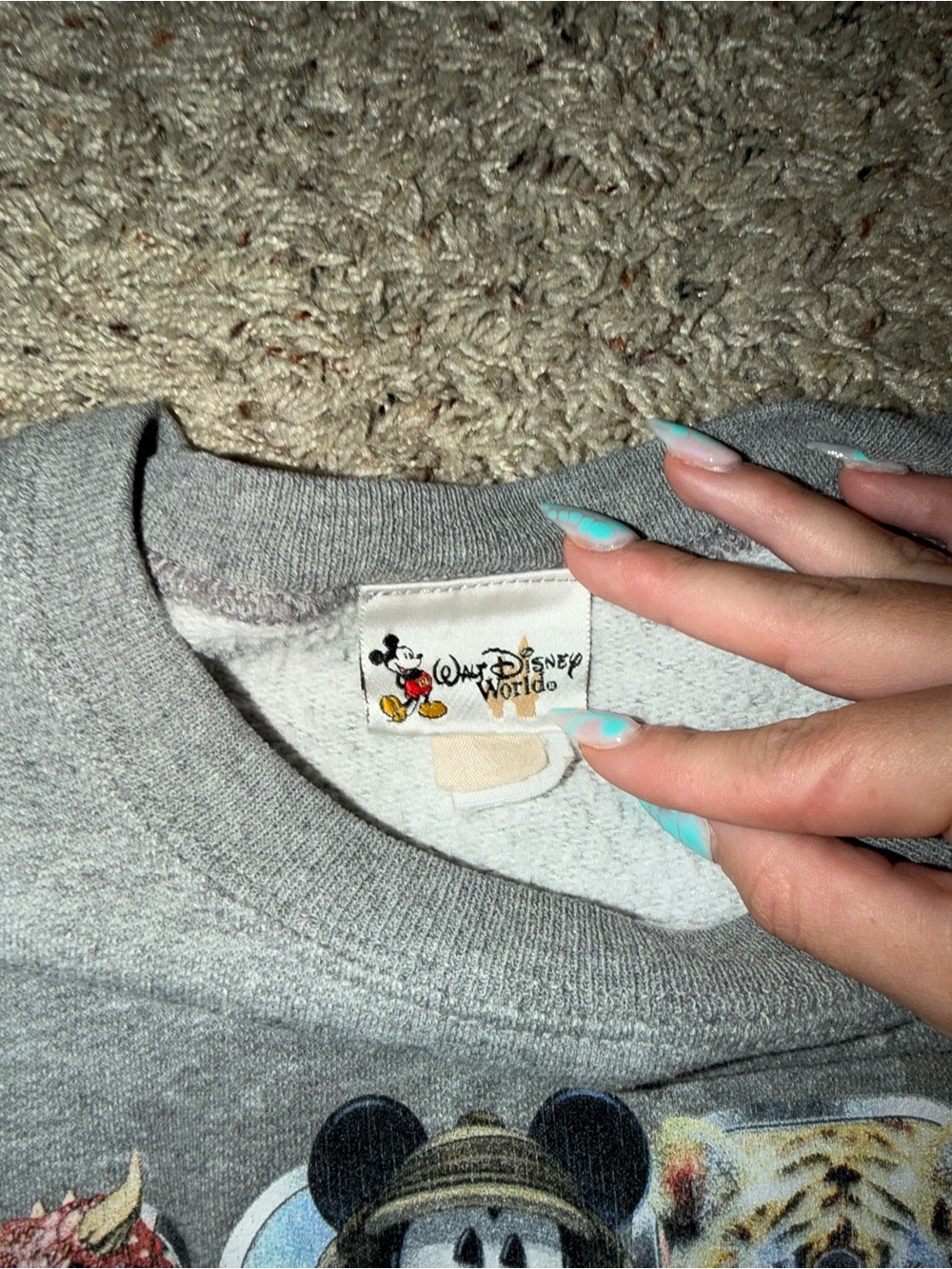 Disney Animal Kingdom Gray Graphic Crewneck Sweatshirt - Picture 2 of 3